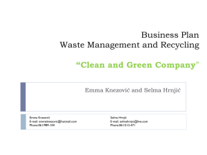 Business Plan Waste Management and Recycling