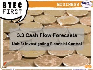 Creating a cash flow forecast