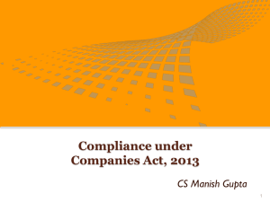 Overview of Companies Act, 2013
