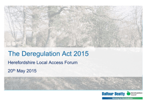 The Deregulation Act 2015 presentation