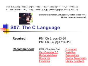 Chapter 11 - The C Language