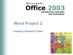 MS Word Project 2
