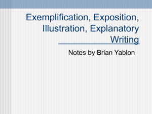 Exemplification, Exposition, Explanatory Writing