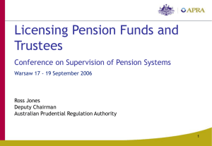 Australia, Licensing of Pension Funds + Trustees - 2006