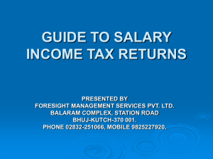 GUIDE TO SALARY INCOME TAX RETURNS