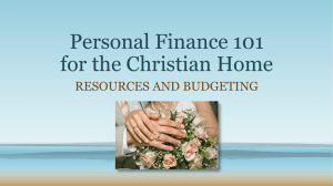 Personal Finance 101 for the Christian Home