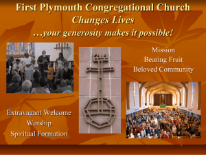 First Plymouth Congregational Church Narrative Budget Presentation
