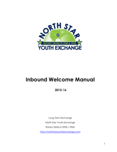 Inbound Welcome Manual - North Star Rotary International Youth