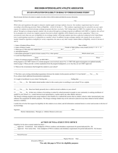 2013-2014 APPLICATION FOR ELIGIBILITY ON BEHALF OF