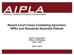 Kunzendorf Injunctions Presentation - American Intellectual Property