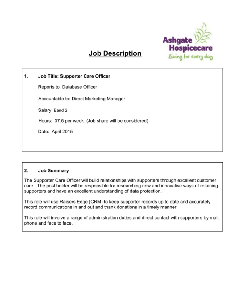 Client Care Officer Job Description