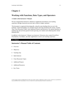 Working with Functions, Data Types, and Operators