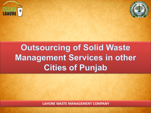Outsourcing of SWM Services in Multan