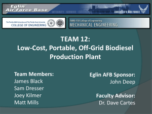 TEAM 12: Low-Cost, Portable, Off-Grid Biodiesel Production Plant