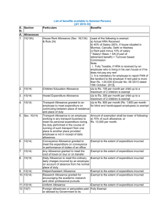 Tax benefits to salaried persons