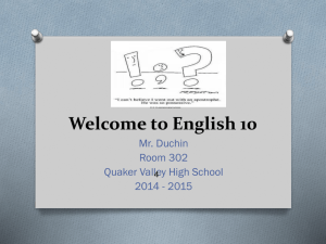 English 10 Overview PowerPoint - Quaker Valley School District