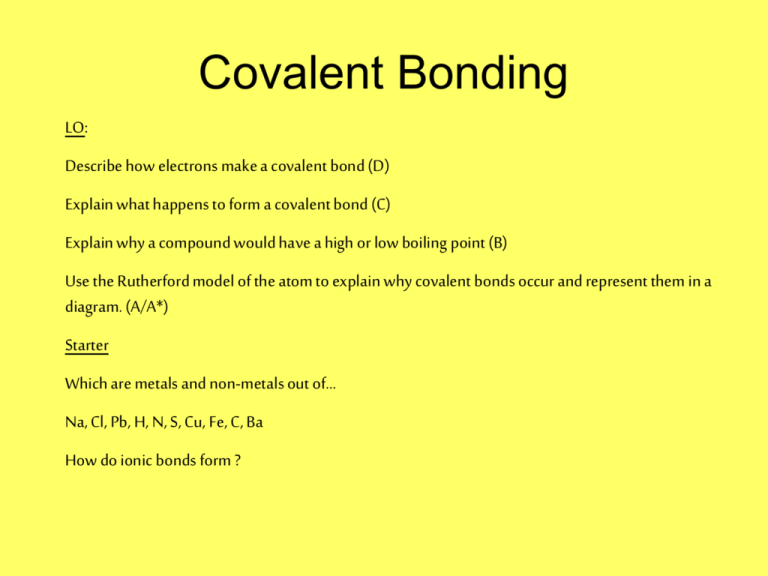 Covalent Bonding