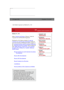 Corporate Law Bulletin 156 - August 2010