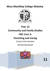 Year 12 Community And Family Studies HSC Core 3