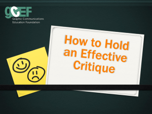 Effective Critique Presentation