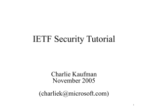 IETF Security Tutorial