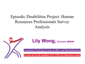 Episodic Disabilities Project - Canadian Working Group on HIV and