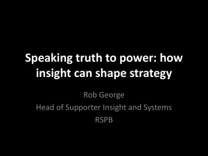 Speaking truth to power: how insight can shape strategy