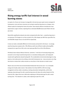 Rising energy tariffs fuel interest in wood burning stoves
