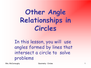 Other Angle Relationships in Circles
