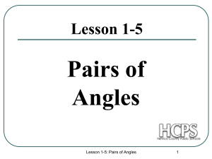 Lesson 1-5 Pairs of Angles