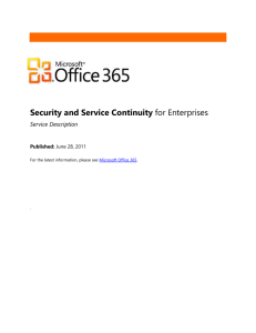 Office 365 Security and Service Continuity Service Description