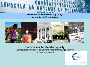 Commission for Gender Equality - Parliamentary Monitoring Group