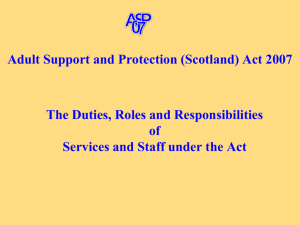 Adult Support & Protection (Scotland) Act 2007