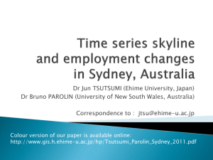Time series skyline and employment changes in Sydney