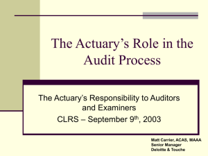 The Actuary's Role in the Audit Process
