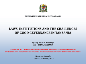 Laws, Institutions and the Challenges of Goood Governance in