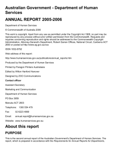 annual report 2005-2006 - Department of Human Services