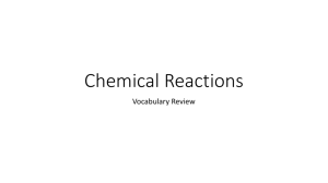 Chemical Reactions Vocabulary Review