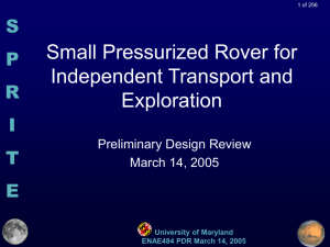 University of Maryland ENAE484 PDR March 14, 2005