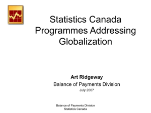 Statistics Canada Programmes Addressing Globalization