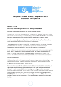 Creativity and the Bulgarian Creative Writing Competition
