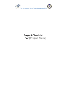 Project Checklist For
