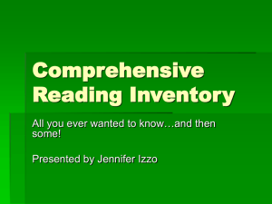 Comprehensive Reading Inventory