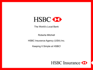 HSBC (Logo) The World's Local Bank Roberta Mitchell Vice