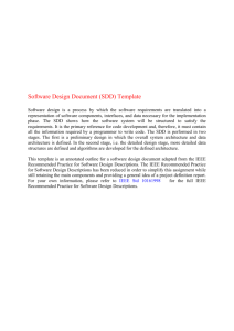 Software Design Document (SDD) Template