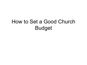 How to Set a Good Church Budget