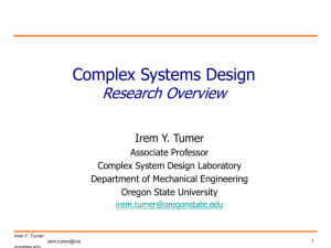 Complex Systems Design Research Overview