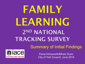 Family Learning 2nd National Tracking Survey