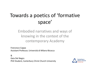 Towards a poetics of 'formative space'