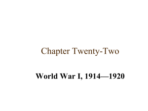 Lecture 22, WWI
